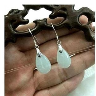 Source Special Price Natural Ice Pure Jade Water Drop Earrings Women's Earrings Jewelry Jade Fashion Jewelry Gifts Hot Sale