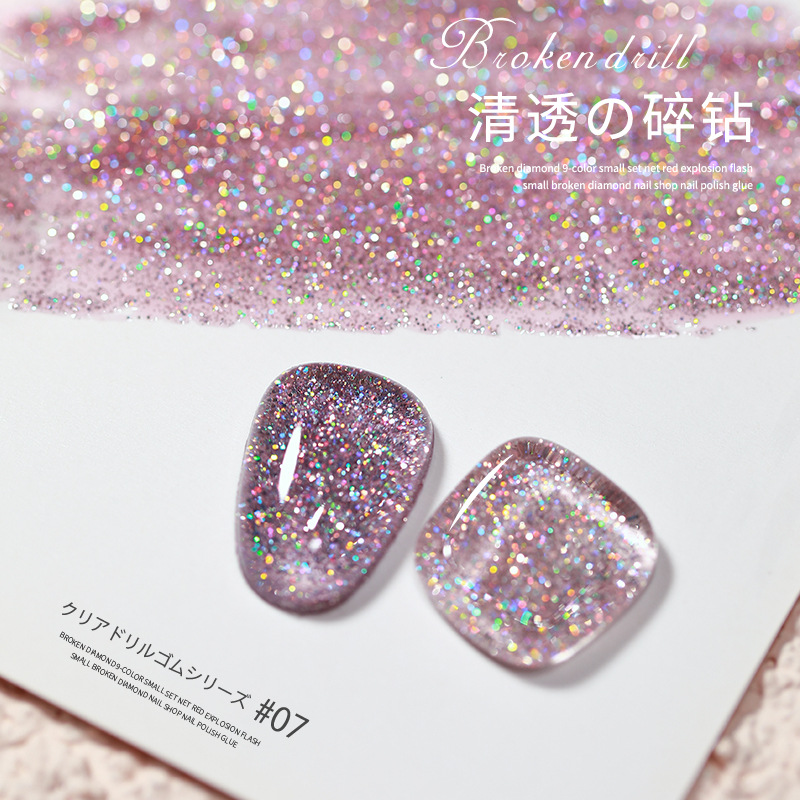 Ennishi Aurora diamante pegamento esmalte de uñas 2023 Nuevo Internet celebridad color mágico hielo transparente fototerapia pegamento Cruz-frontera Venta caliente
