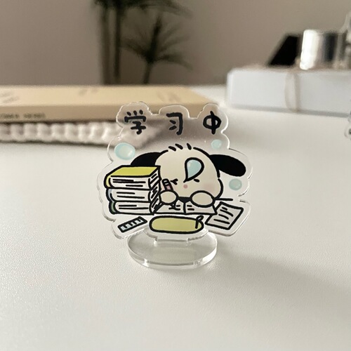 Acrylic standing plaque decorative gift for study, cute cartoon inspirational desk accessory, personalized creative desk ornament, gift for someone