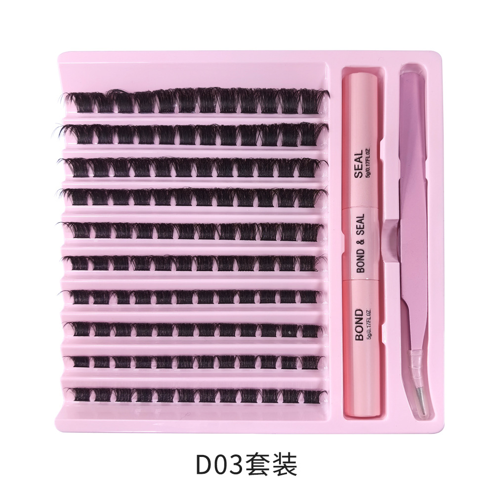 Nuevos productos de comercio exterior europeos y estadounidenses Venta caliente Abanico de plumas Injerto de gran capacidad Fábrica de pelos al por mayor Pestañas postizas segmentadas de un solo grupo