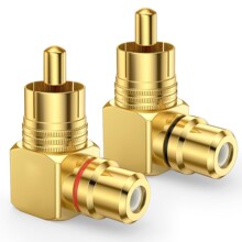 音频弯头RCA母头音频线公转母插头莲花头功放同轴90度直角L转接头