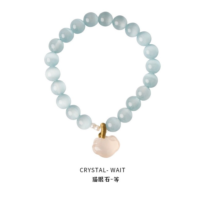 晗珞~猫眼石淡水珍珠玉髓手链新中式复古文玩手串休闲百搭手饰女|undefined