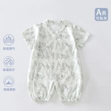婴儿薄款连体衣和尚服A类纯棉爬服短袖新生儿春夏季宝宝柔软新款