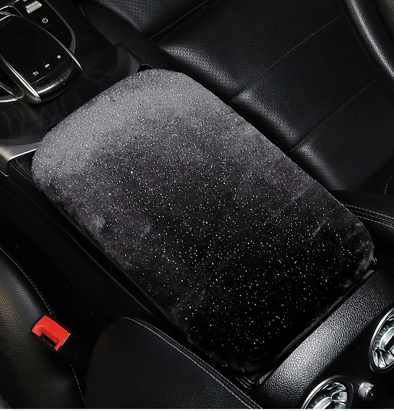 Steering wheel cover car handle cover starry sky winter mink plush warm winter armrest box cushion car seat rear seat