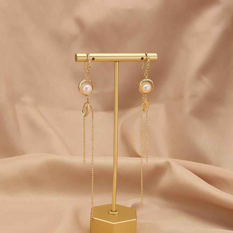 Aretes de perlas de agua dulce natural verano versátil frillantes retro pendientes de aretes lujosos ligeros s925 pendientes de aguja de plata para mujeres