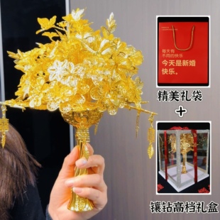 Colorful Bouquet Handmade Chinese Bride Wedding DIY Gift Wedding Fan Newlywed Xiuhe Best Friend