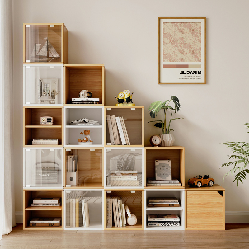 自由組合格子櫃玩具書本擺件收納櫃方形格子臥室客廳儲物櫃小書架