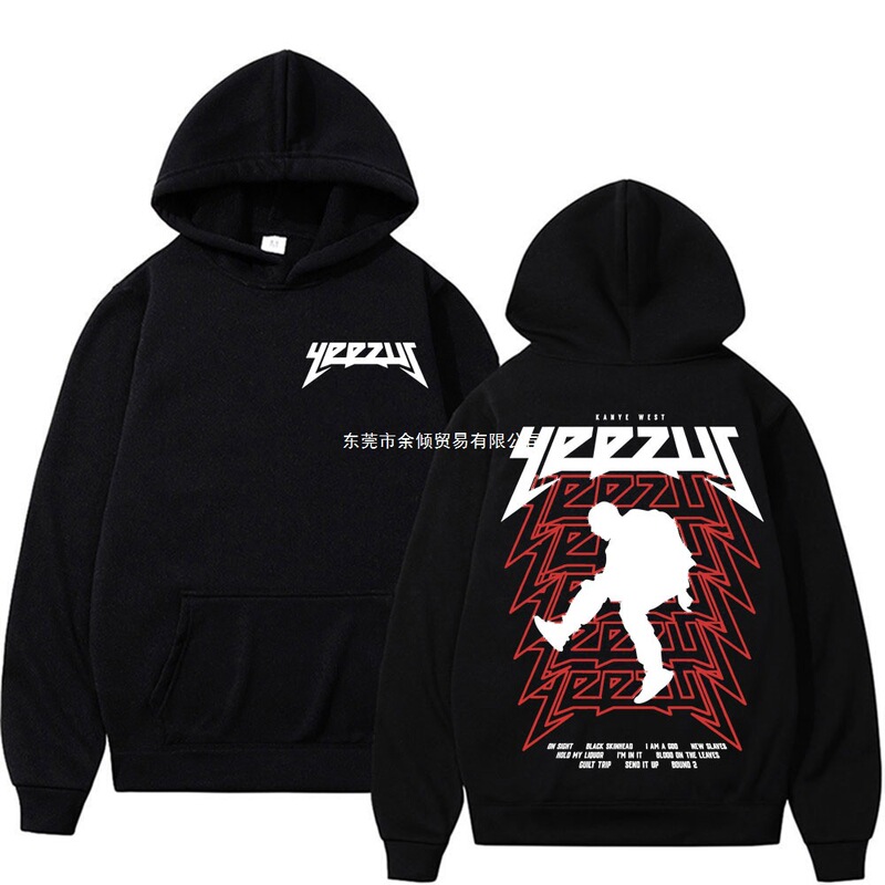 Rapper Kanye West Yeezus Tour Album Merchandise Hoodie Men's Hip-Hop Harajuku Sportswear