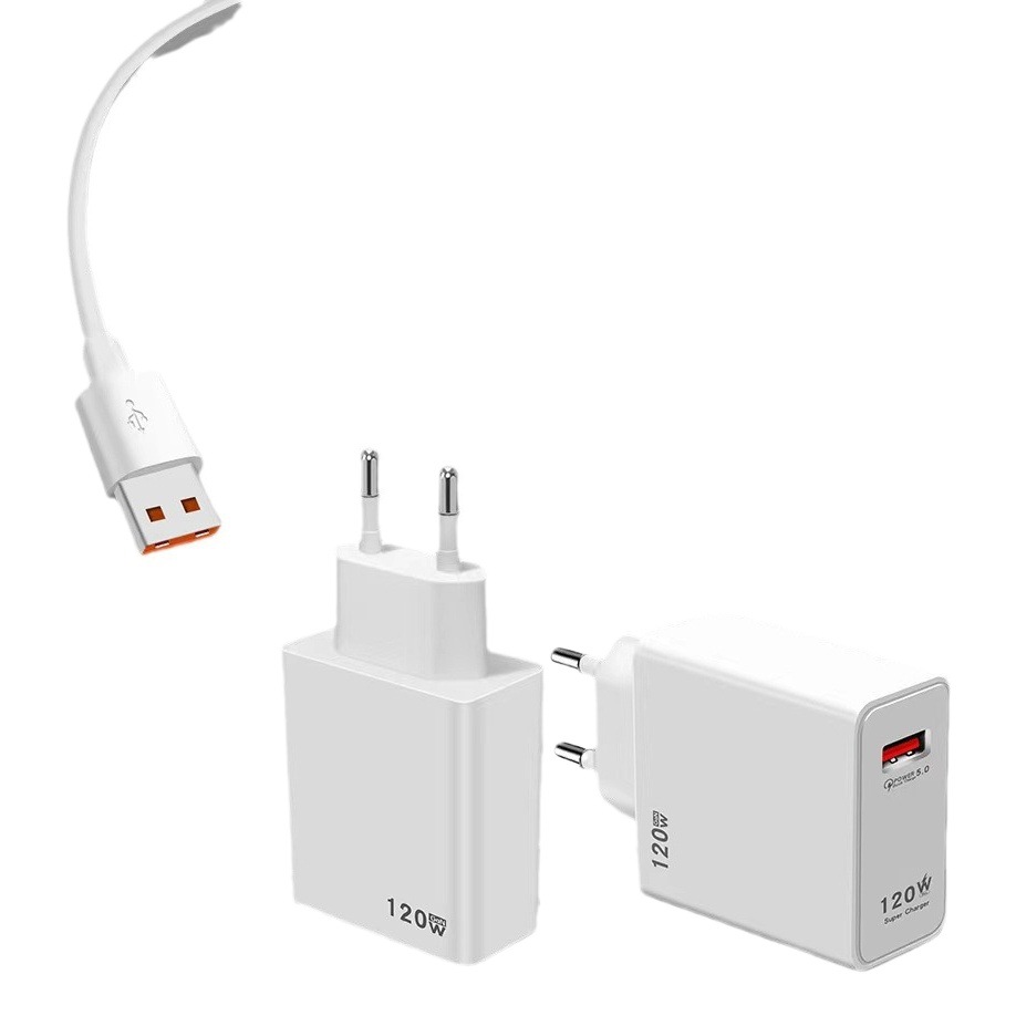 120W cargador Super carga rápida traje QC5.0 cabeza de europea y americana Británica Estándar totalmente compatible para Huawei xiaomi