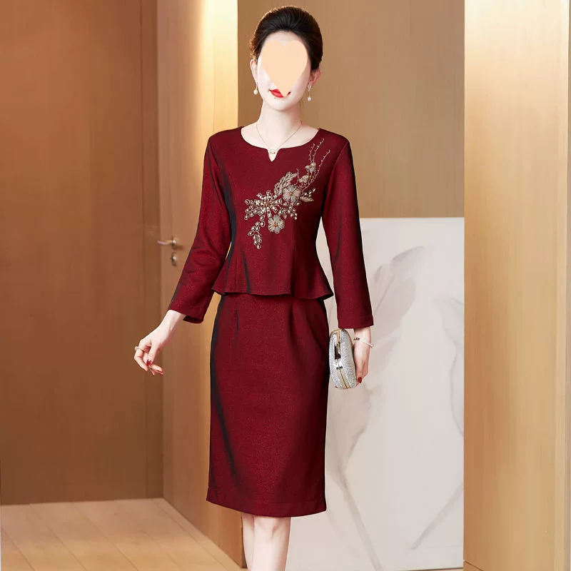 Чонсам, свадебное платье для мамы, комплект, с вышивкой, яркий запоминающийся стиль
