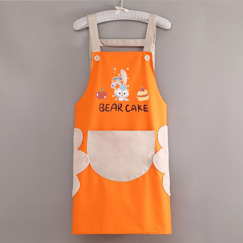 エプロンキッチン家庭用女性韓国版かわいいカップル防水防油料理ウエスト作業服印刷ロゴ印字|undefined