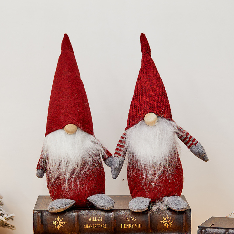 Buscando madera American 13-60cm Navidad sin rostro muñeca colgante de anciano decoración del hogar de escritorio de anciano lindo