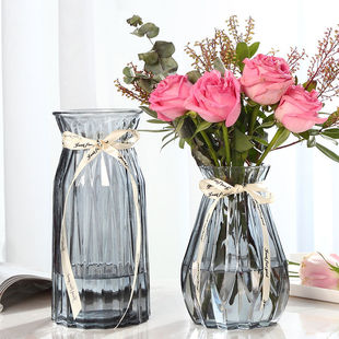 Creative Vase Glass Transparent Water-Raised Living Room Ornaments Flower Vase Scandinavian Simple Rich Bamboo Dried Flower Vase
