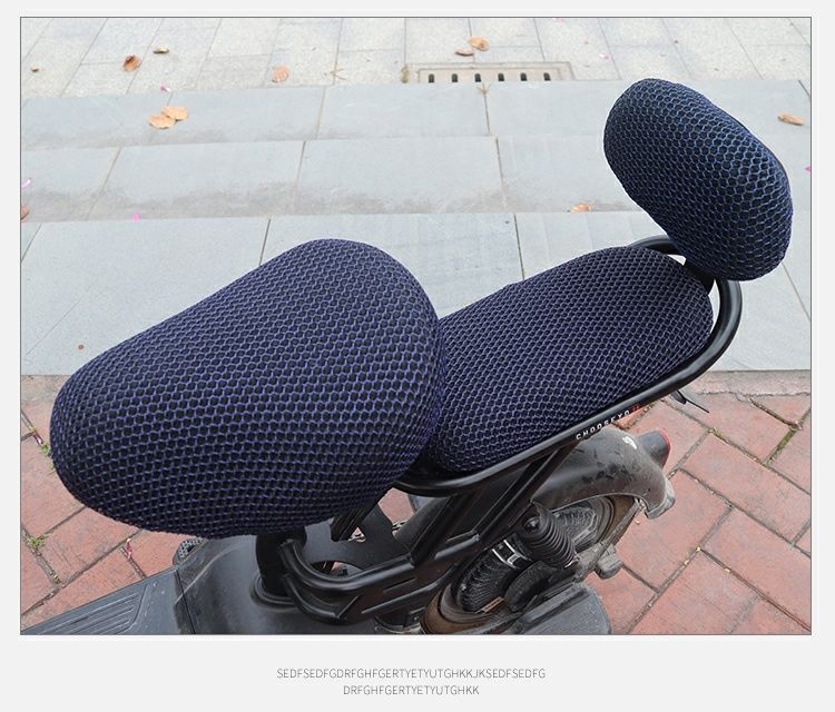 Electric Vehicle Cushion Cover Sunscreen Breathable Battery Car Double Layer Honeycomb Seat Cover Four Seasons Universal Electric Bicycle Cushion