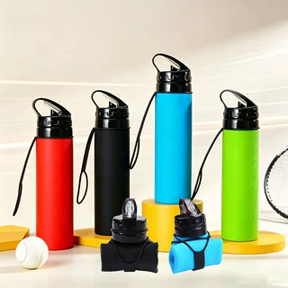 厂家户外运动水壶硅胶折叠水瓶 创意软水杯 water bottle旅行杯子