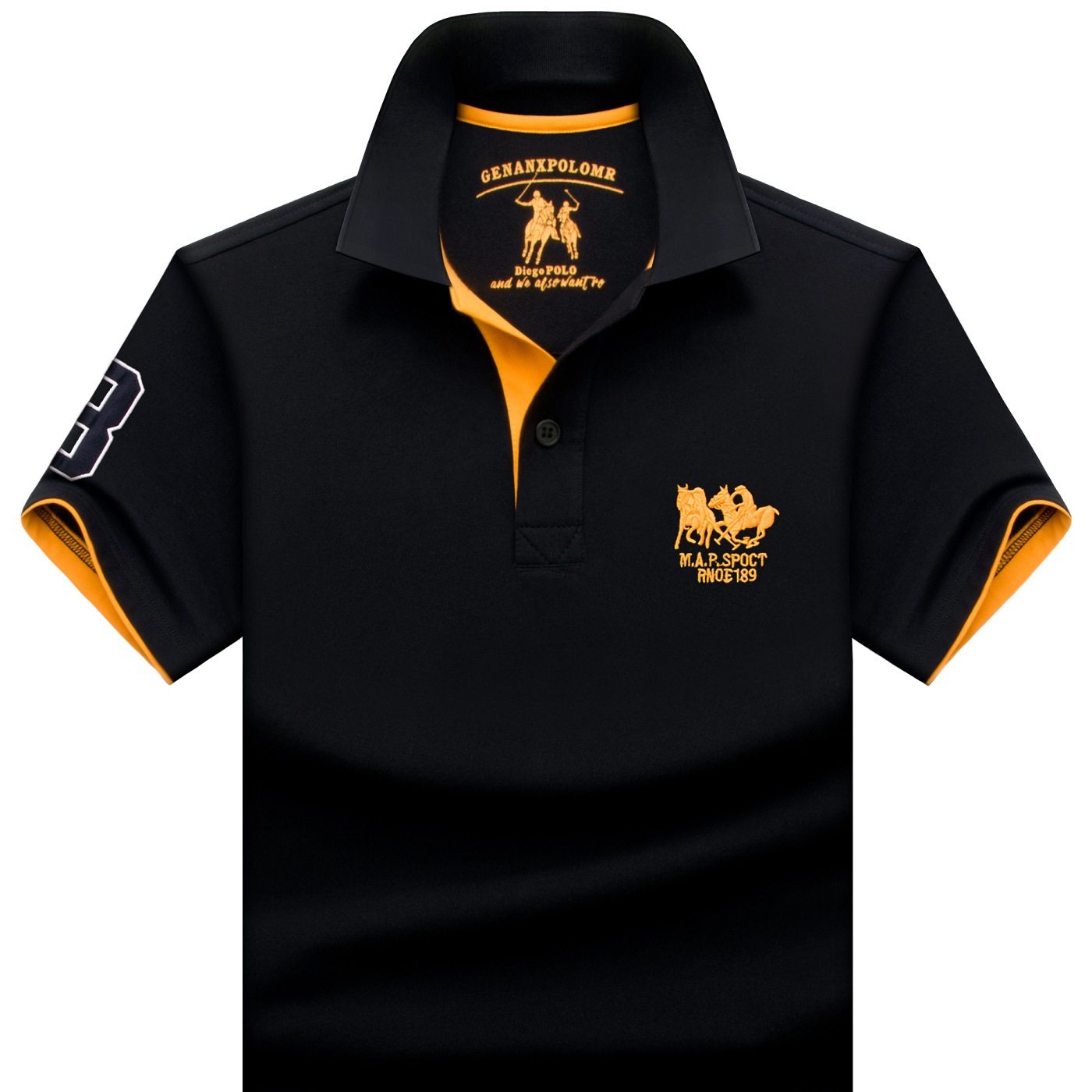 Men's Polo Shirt Pique Mesh Cotton Breathable Sweat-Absorbent Loose Lapel Men's Classy Fashion Trendy Embroidered Embroider