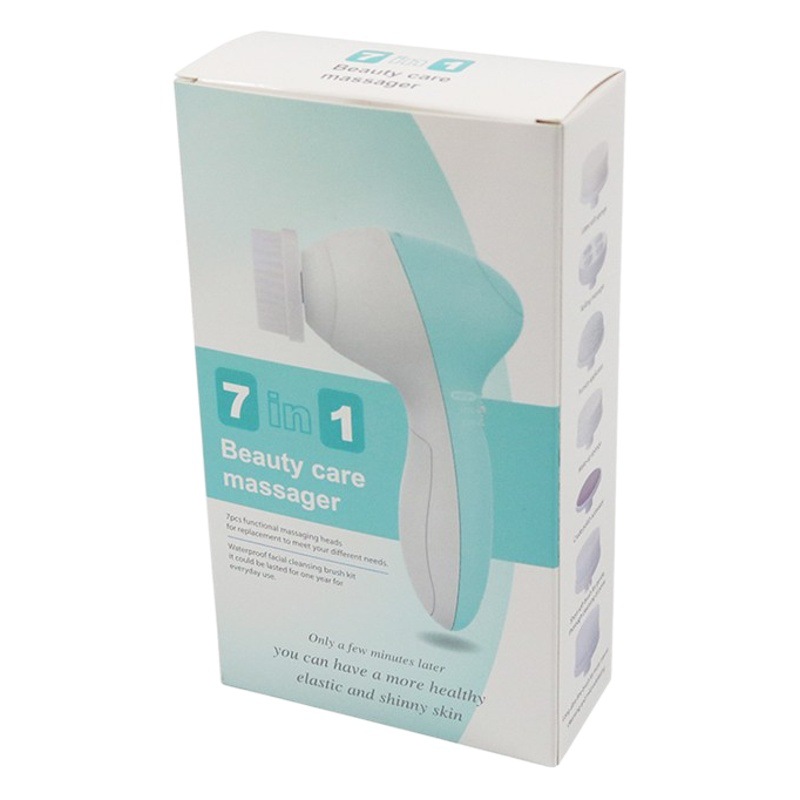 Cross-Border Seven-In-One Electric Facial Cleansing Instrument, Facial Brush, Beauty Instrument, Multi-Functional Facial and Body Massage Beauty Instrument