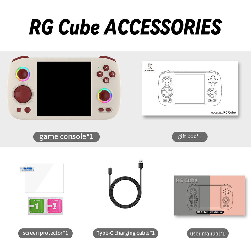 ANBERNIC安伯尼克RGCube方屏掌上游戏机串流摇杆氛围灯RGB怀旧风|undefined