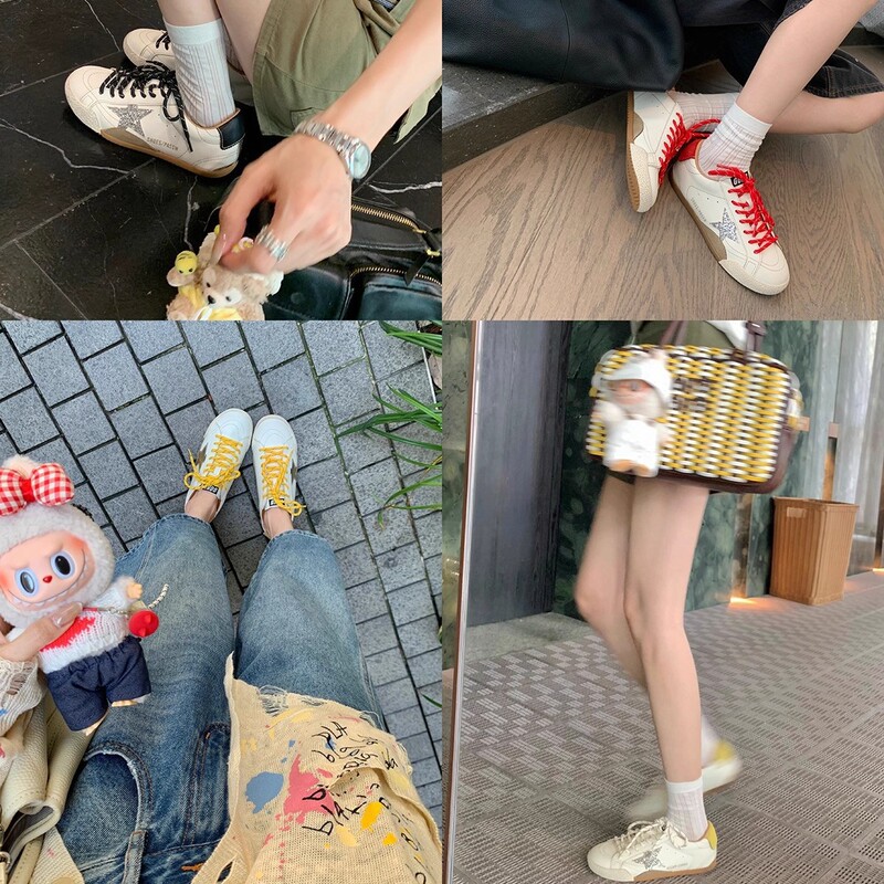 葡萄妈studiolee 韩系减龄星星做旧休闲风百搭小脏鞋板鞋女春夏|undefined