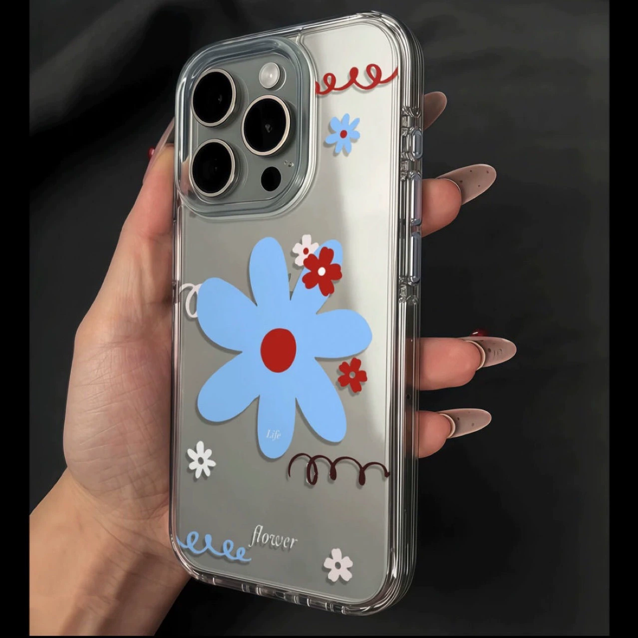 Чехол для телефона с цветочным узором совместимый с Apple, трубка, iPhone 15, iPhone 16 Pro Max