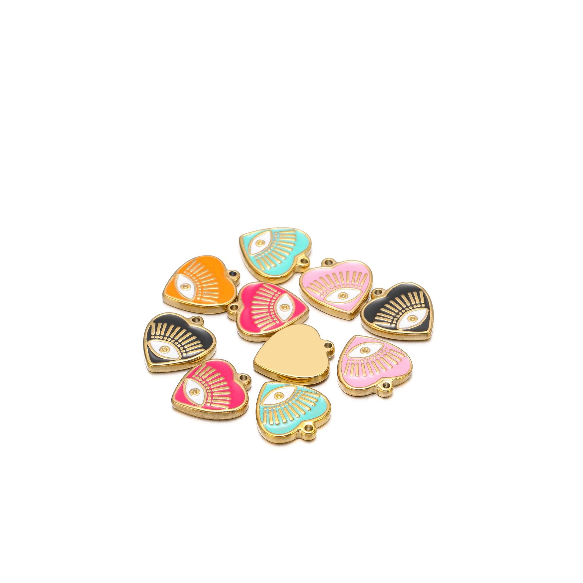 28g Weight Pendant Jewelry Making Type 14*16MM Jewelry Making Size DIY Jewelry Accessories Classification 14*16MM Hole Size 5 PCS/Package Quantity 304 Stainless Steel Material Devil's Eye, Heart Shape Pattern Enamel Design Casual, Simple Style Style 5 PCS/Package 14*16MM 14*16MM 304 Stainless Steel Devil's Eye Heart Shape Pendant 3