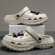 Hole Shoes Men's 2024 New Summer Outer Wear Thick Bottom Beach Non-Slip Deodorant EVA Baotou Half Sandals for Men