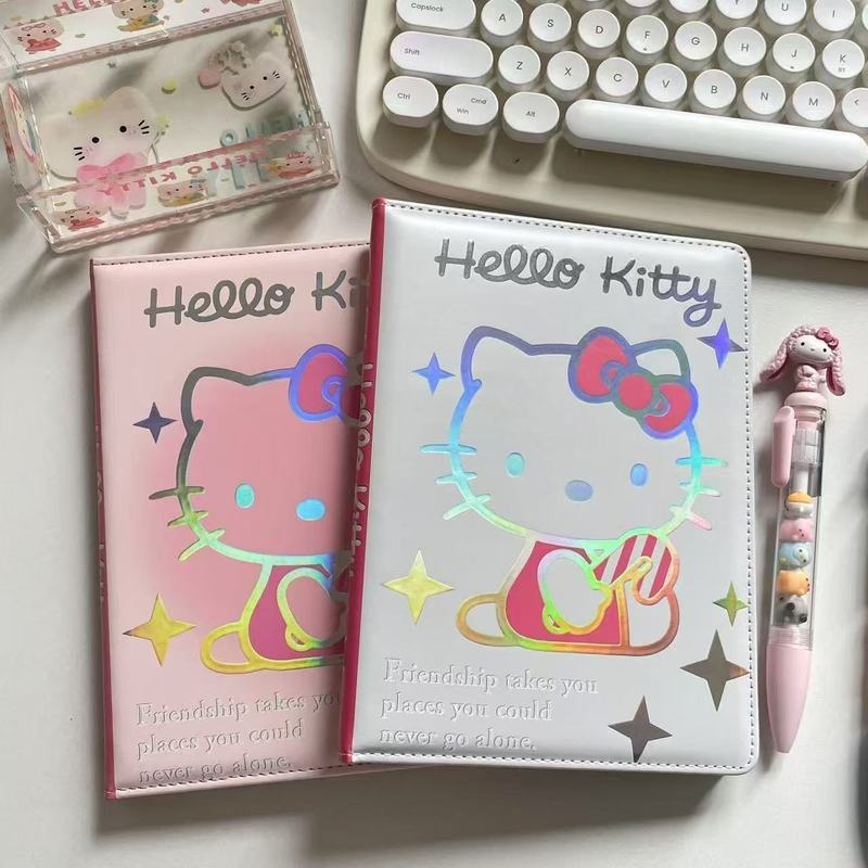 A6烫金HelloKitty笔记本高颜值可爱凯蒂猫日记本学生记事彩页本|undefined
