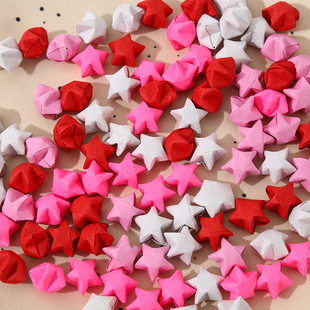 In stock wholesale DIY handmade paper star finished solid color candy color Wishing Star Printing pattern lucky star delivery