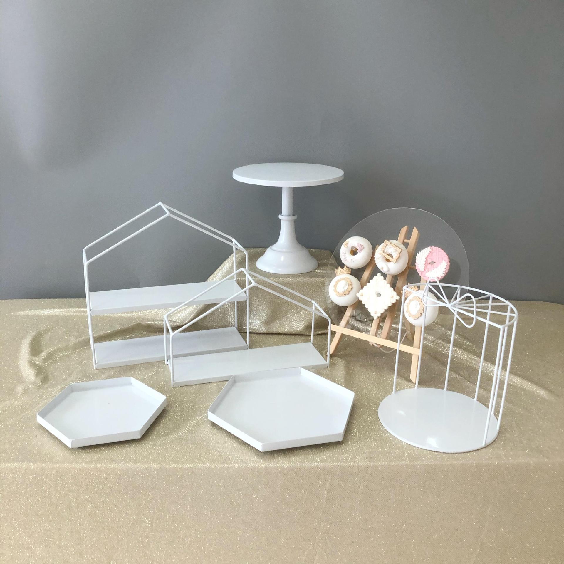Estilo europeo blanco postre decoración de la Mesa soporte de exhibición pastel de cumpleaños estante comida fría té descanso Mesa merienda té de la tarde stand image 18