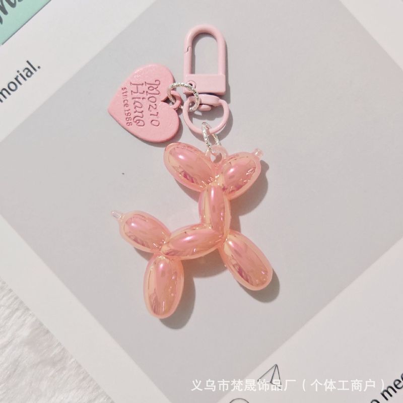 かわいいins風メッキバルーン犬のキーホルダークリエイティブカップルの親友DIYキーホルダー|undefined