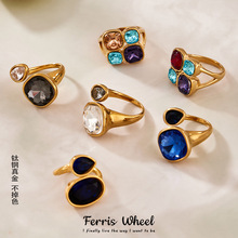 �����²�ɫ����ʯ��ָins���ݷ�С������鱦���β���ֶ�18k���