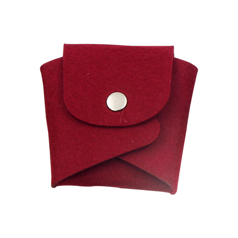 Manga de fieltro rojo