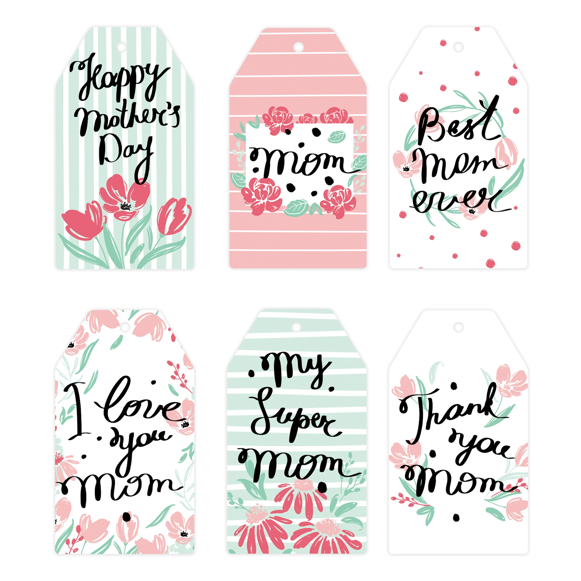 Cross -border HAPPY MOTHER’S Day тема тег материнский праздник любовь цветы подарочная декоративная бирка