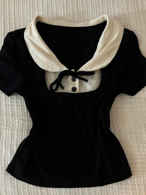 アメリカのギャルの偽の2つのストラップの半袖tシャツの女性の夏の修身の小さい体は腰を収めてやせています。|undefined