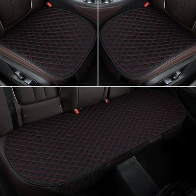 Single-Piece Small Three-Piece Seat Covers, Foreign | Seat cushion, seat cover - black-and-red-three-piece-set