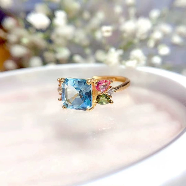 Golden blue diamond