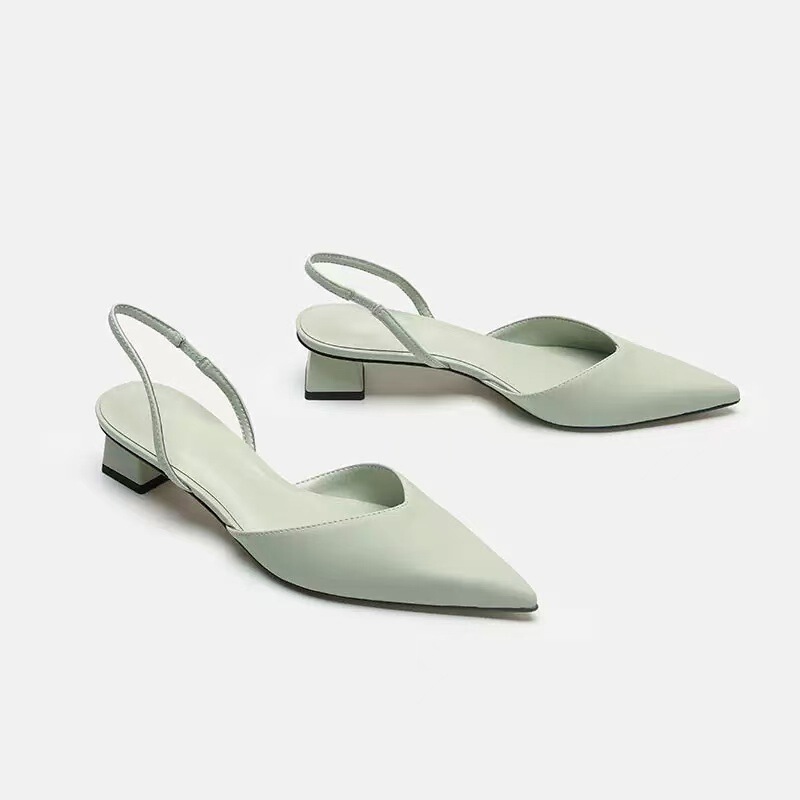 Baotou Sandals Women's 2025 New Summer Simple Pointed Toe Square Heel Sandals Women's High Heels Thin Strap Fashion Shoes Wholesale Baotou Sandals Women's 2025 New Summer Simple Pointed Toe Square Heel Sandals Women's High Heels Thin Strap Fashion Shoes Wholesale