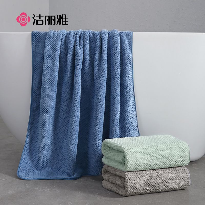 Jialiya Bath Towel Plain Pineapple Plaid Household Soft Strong Water Absorption Not Easy to Shed Hair Unisex Manufacturer Wholesale