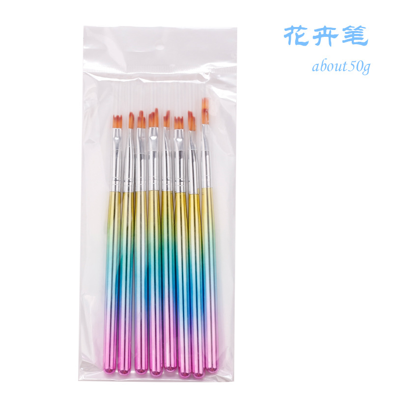 Ocho juegos de bolígrafos de flores en postes de galvanoplastia