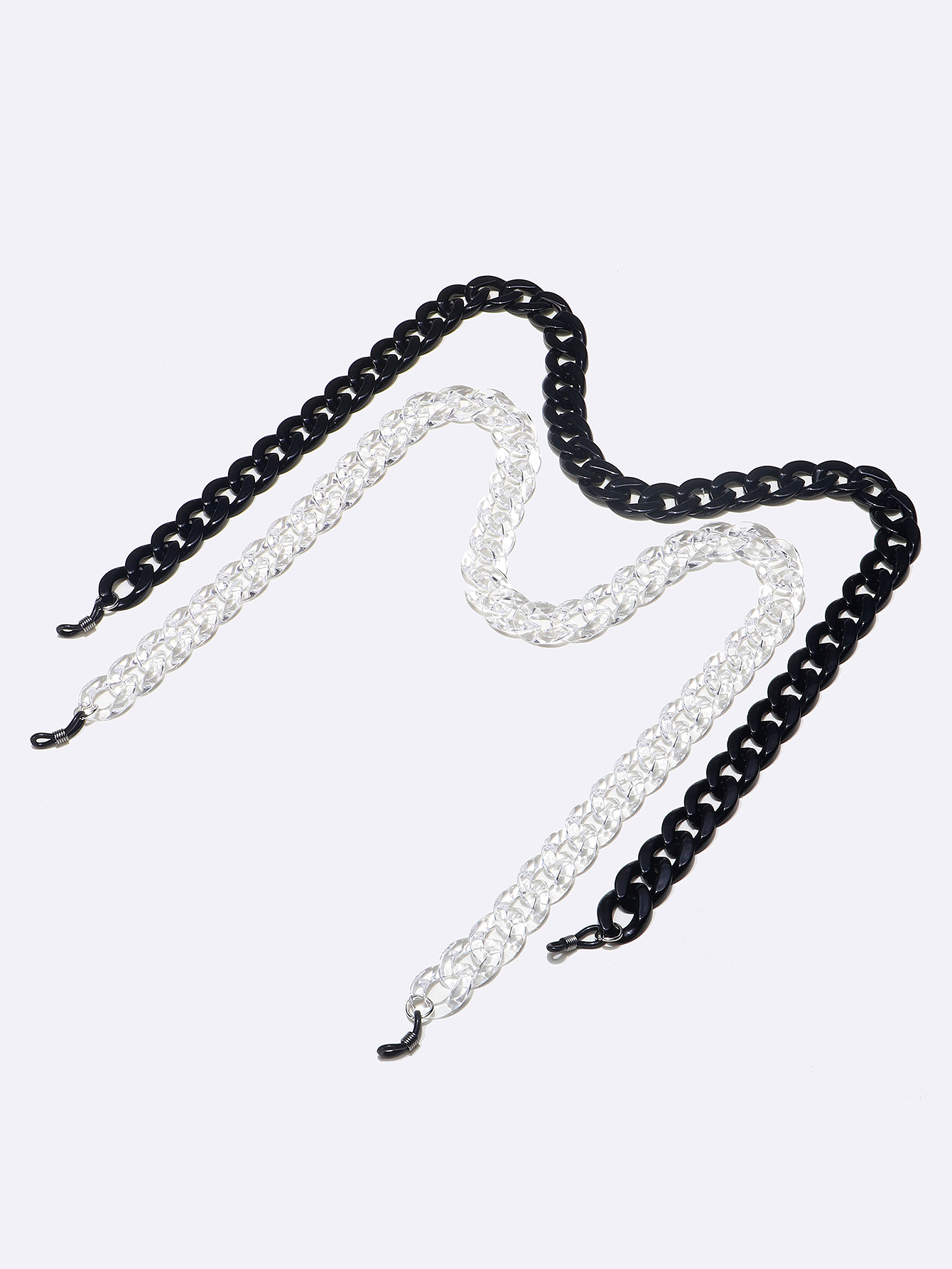 Simple Fashion 2 Piece Acrylic Black Transparent Glasses Chain Wholesale Nihaojewelry display picture 3