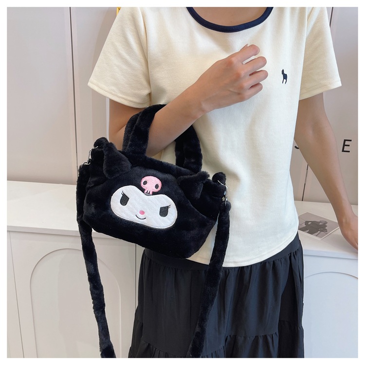 Plush crossbody bag, children's bag, 2024 new style, small animal bag, lightweight small crossbody, underarm makeup, simple single, cute bag undefined
