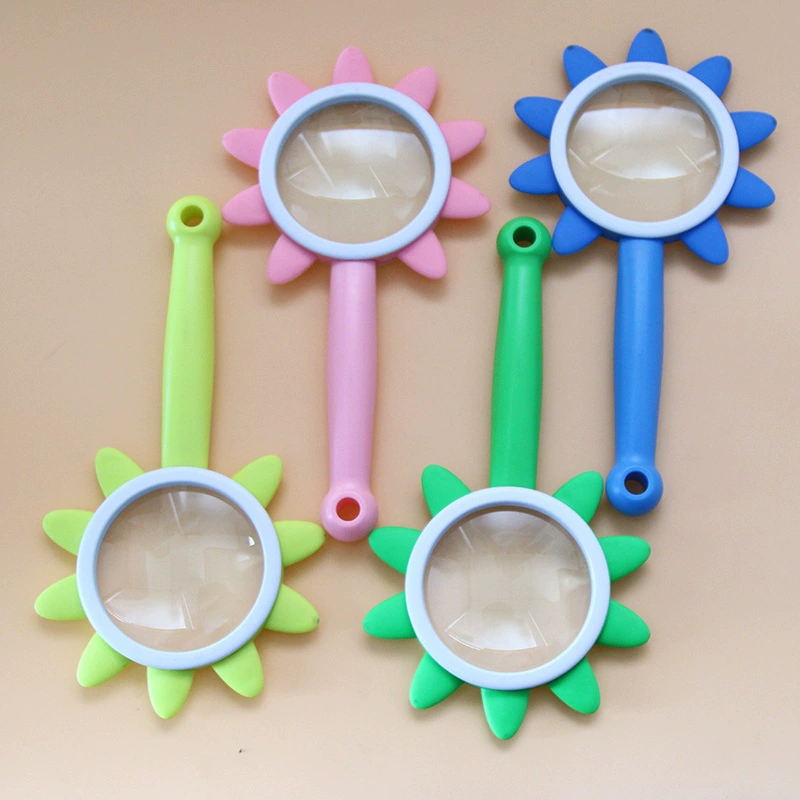 Лупа подсолнечника портативная пластмасса высокой четкости 5x акриловые линзы детские игрушки для науки и образования портативный