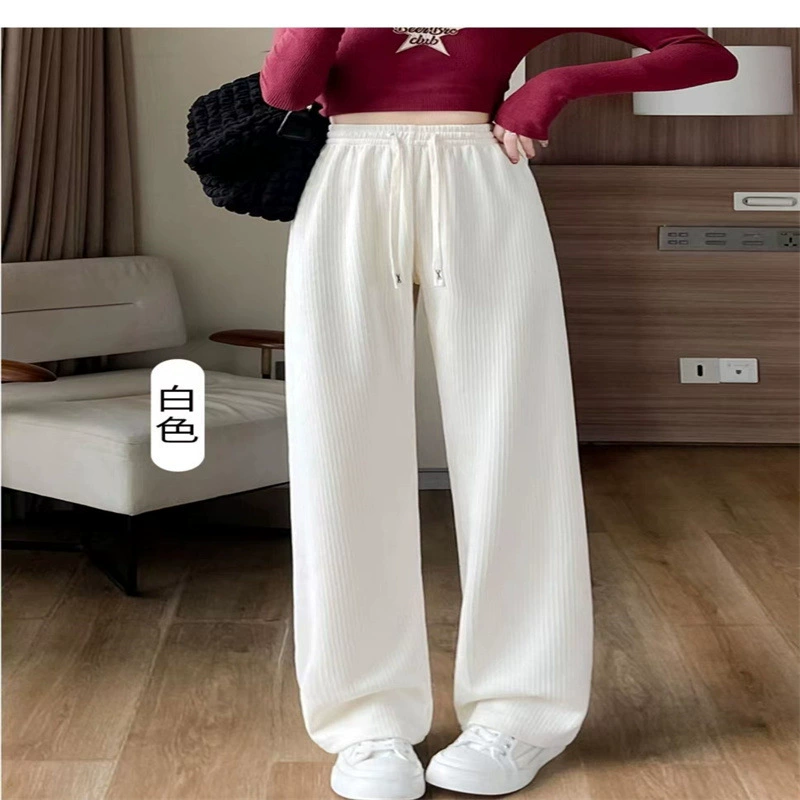 Брюки широкие по талии, рельефная текстура, весна–лето, one-size (97 см)