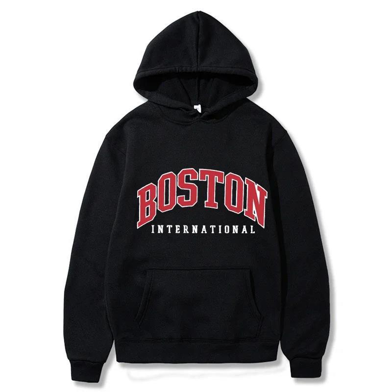 Women's Long Sleeves Boston Brooklyn Letter Print Hoodie Wom