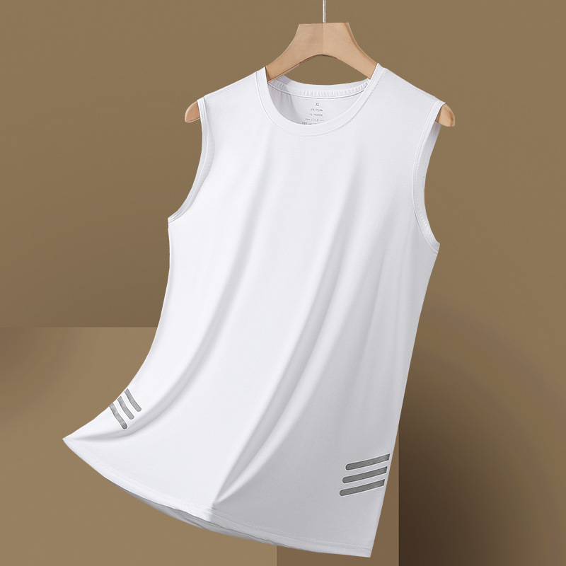 Chaleco de hielo de tamaño king para hombres de verano delgado transpirable hombro entrenamiento deportivo ropa de entrenamiento para hombres camiseta sin mangas