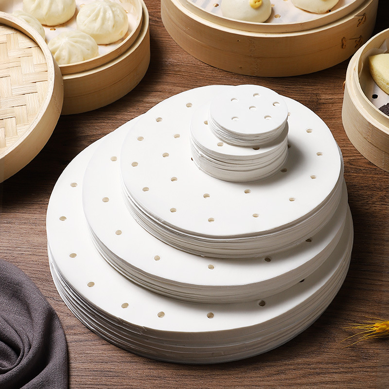 Steamed Buns Steamed Buns Paper Pad Disposable Round Household Non-Stick Steamer Oil Paper Pad Steamer Pad Steamer Cloth Steaming Cloth Non-Stick