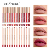 Lip pencil, matte set, lip gloss, translucent shading, 12 colors