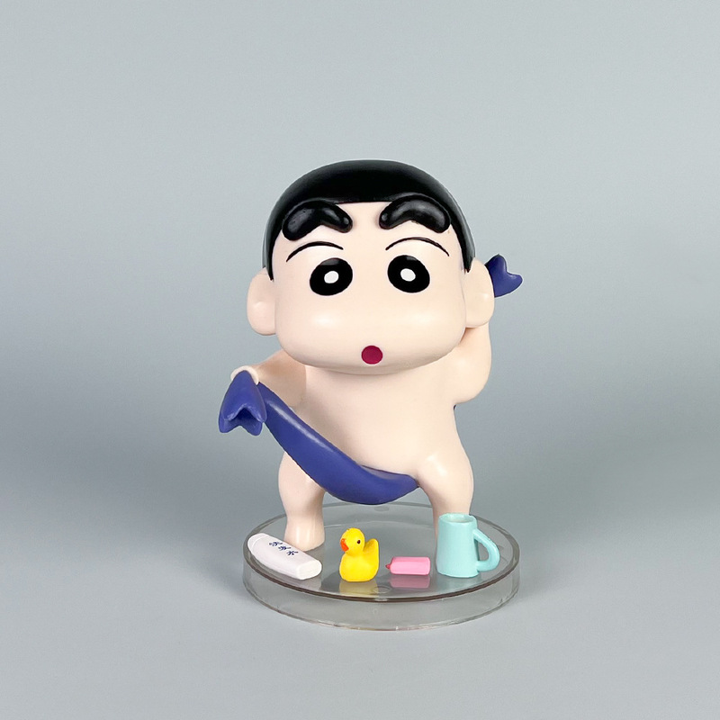 Crayon Shin-Chan Figure Anime Two-Dimensional Nohara Shinnosuke Bathing Shin-Chan Doll Ornaments Cute Girl Decoration