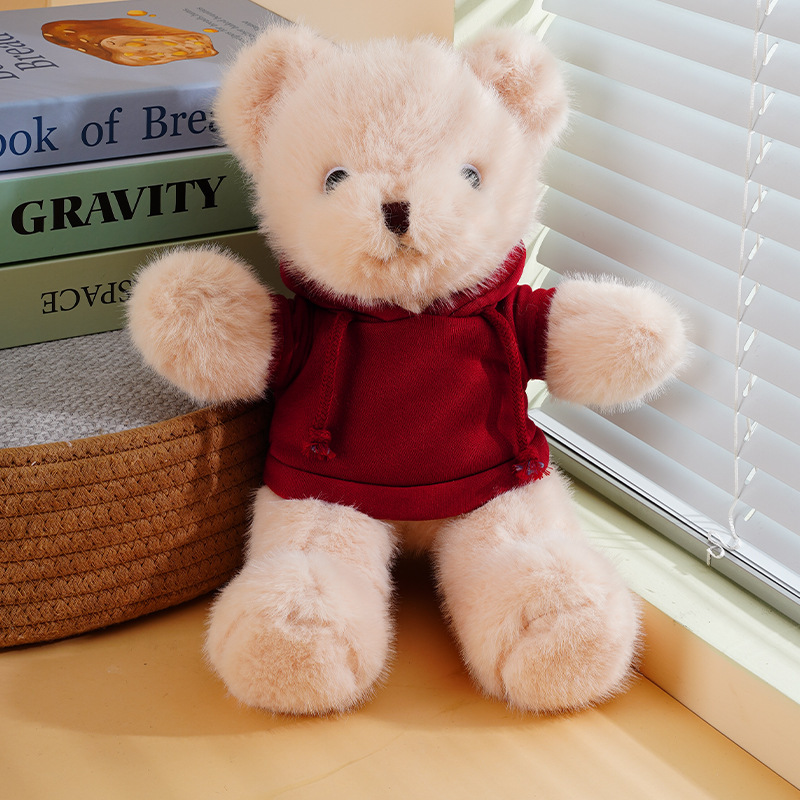 Doble párpado oso de peluche máquina de agarre muñeca visón terciopelo abrazo oso muñeca regalo corporativo juguete de peluche logo