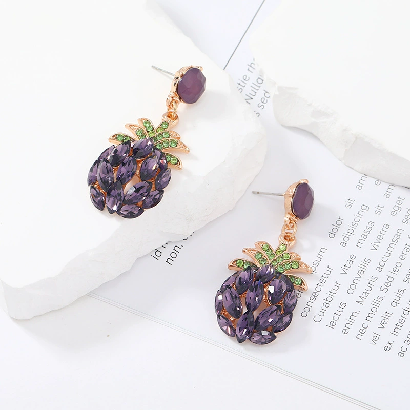 (Cross-border trading), fashionable creative universal accessory, purple earrings, European style, factory direct supply